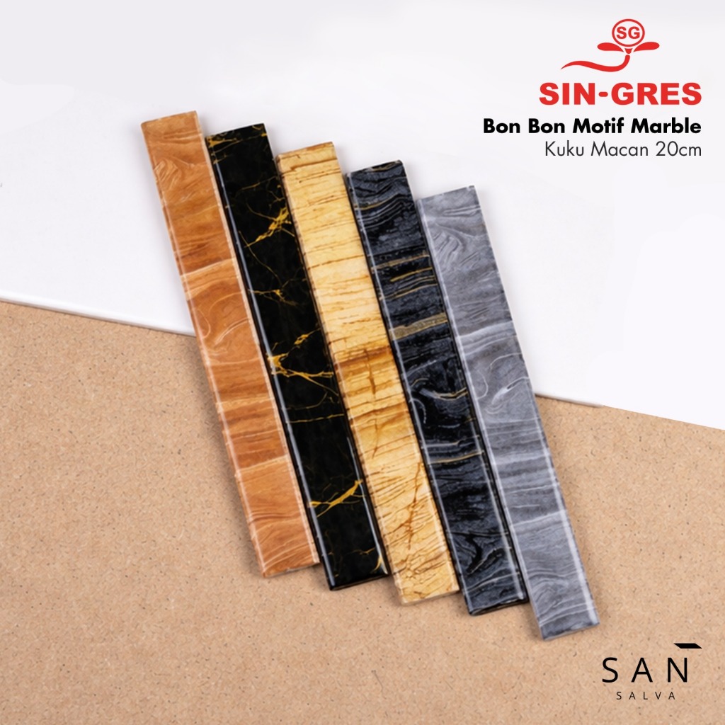 Sin-Gres Kuku Macan / Bon Bon Keramik Granite 20 cm Variasi Marble