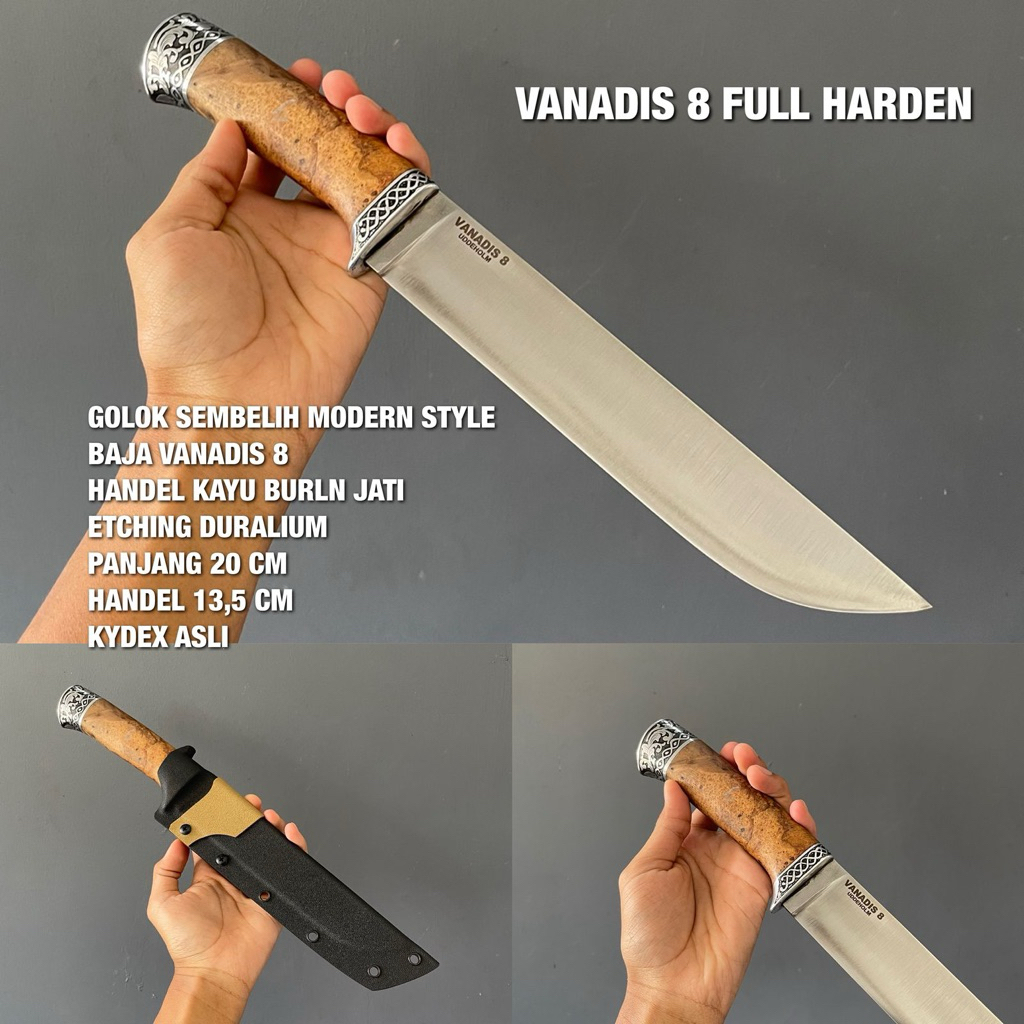 Pisau Sembelih Baja Vanadis 8 Premium Panjang 20 cm Terbaik