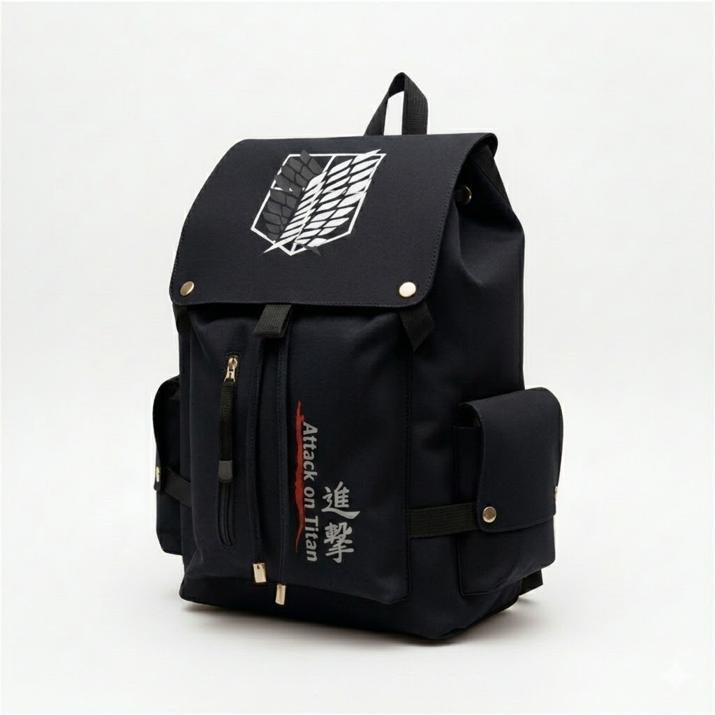 Ransel Kanvas Anime Attack On Titan Waterproof Tas Sekolah Anime