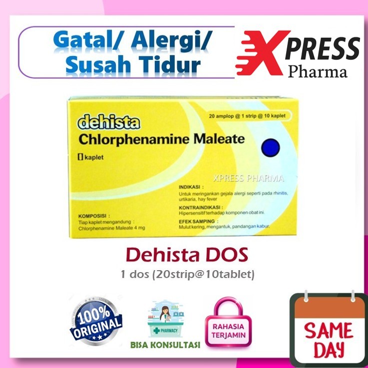 XPRESS  Dehista DOS Obat Gatal Alergi Susah Tidur CTM Tablet Box Dus Zet