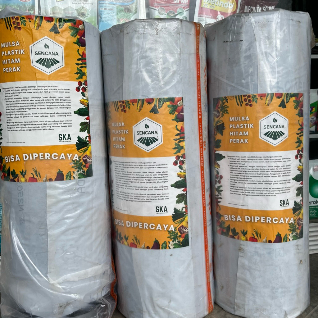 Plastik mulsa hitam perak sencana ukuran 120cm