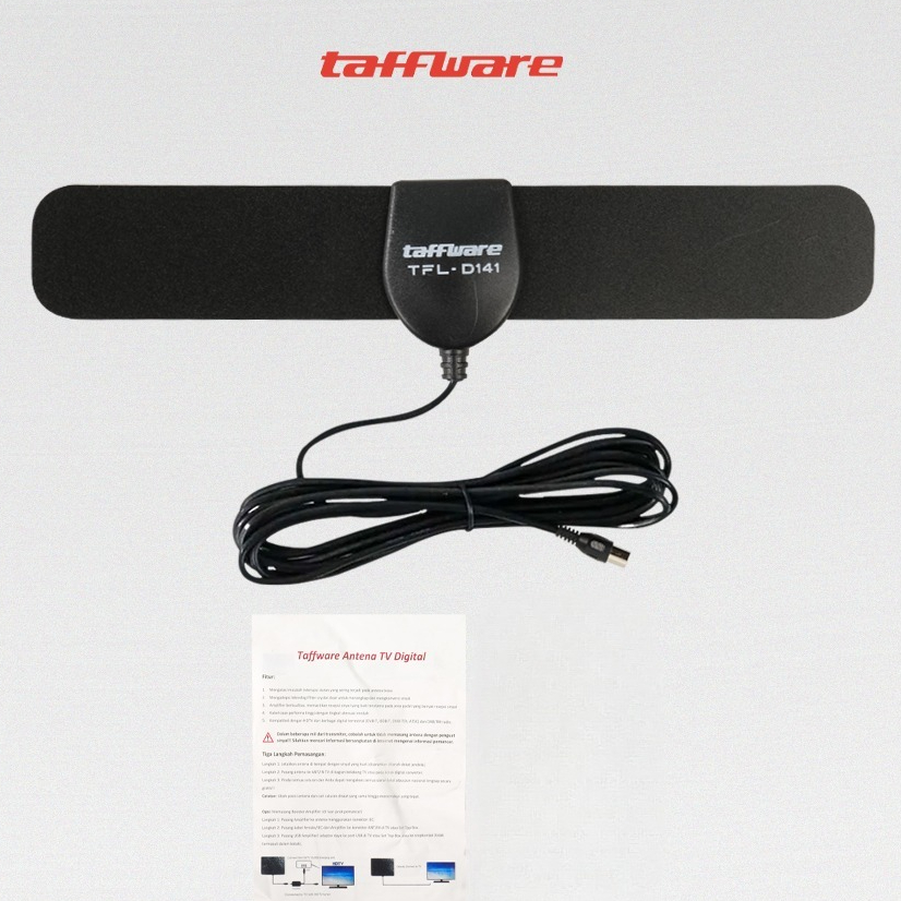 TOKO TUKU TIGA - ANTENA TV DIGITAL INDOOR TAFFWARE HIGH GAIN 25DB VHF UHF TV 3 METER