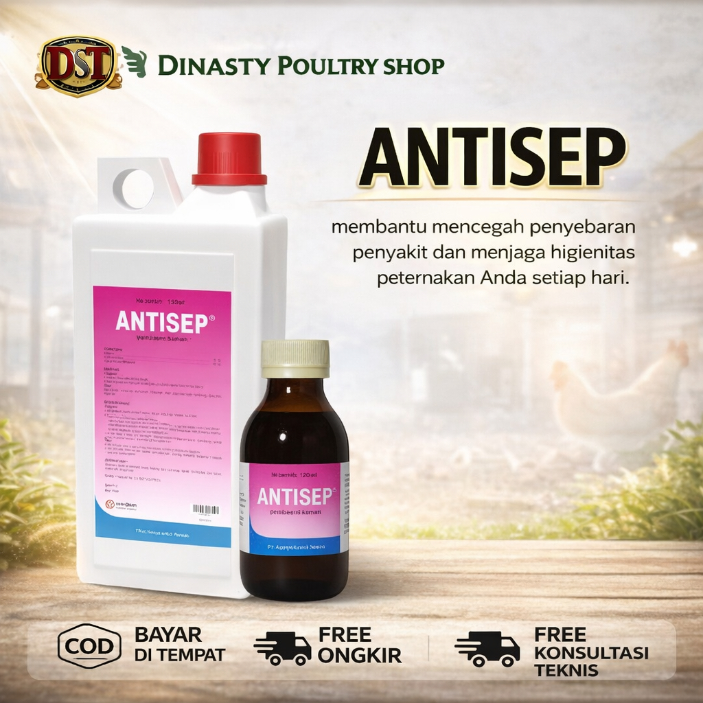 ANTISEP | Obat Antiseptik Ternak Unggas Ayam Bebek Pembasmi Kuman Disinfektan Kandang
