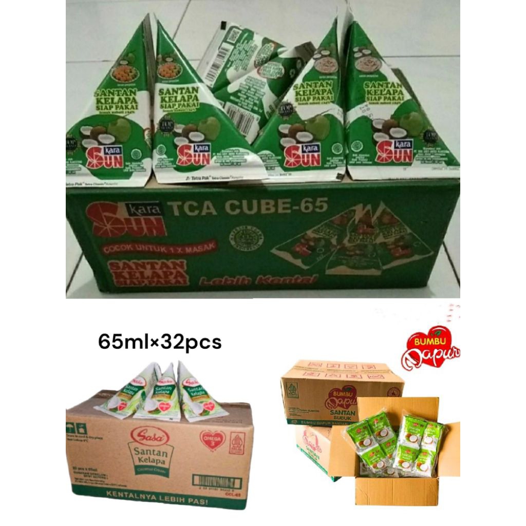 TERMURAH Aneka Merk Santan Sun Kara 65ml 1 Dus | Santan Sasa 1 dus 65ml Isi 32 & Santan Bubuk 1 Dus/