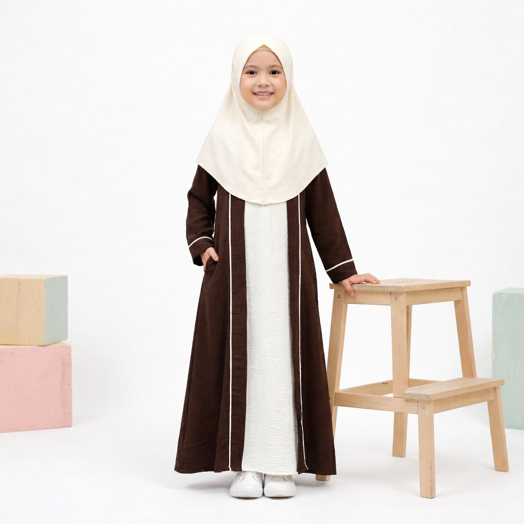 Gamis Abaya Anak Perempuan Syar'i Turki - Crinkle Airflow