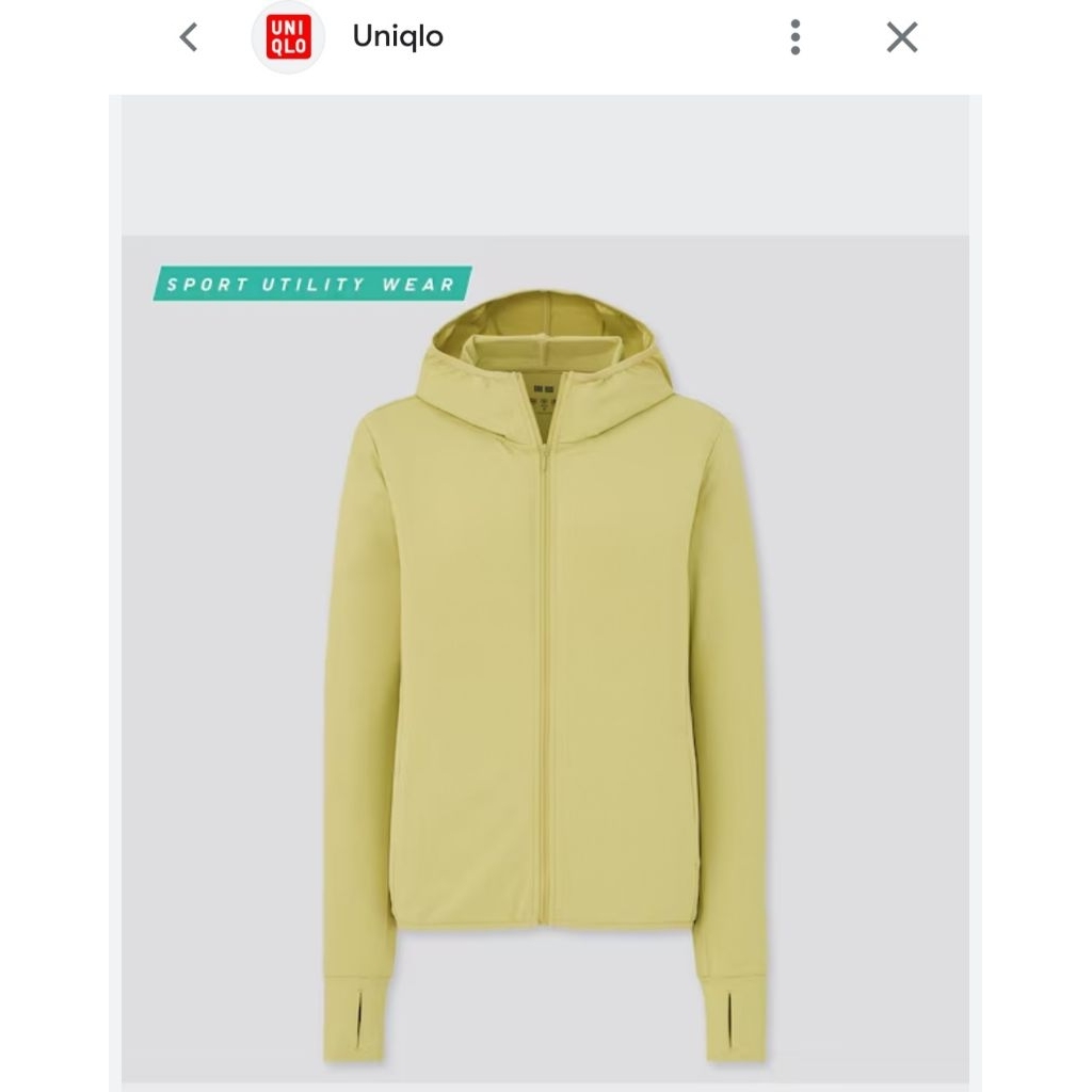 jaket running UNIQLO airism kuning s