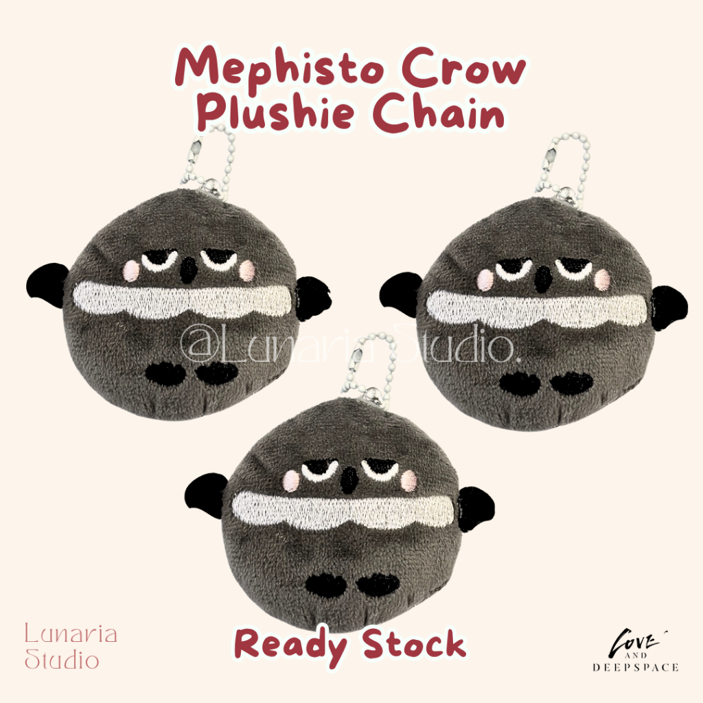 [Ready Stock] Plushie Chain/Gantungan Boneka Mephisto Crow Sylus - Love and Deepspace