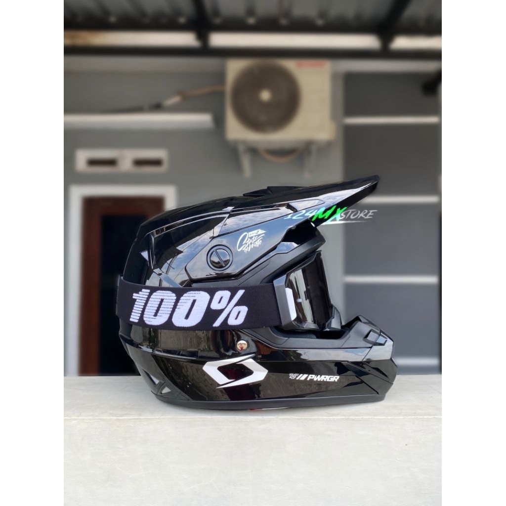 HELM ORCA X RSV BLACKOUT NEW DAN GOGGLE 100%