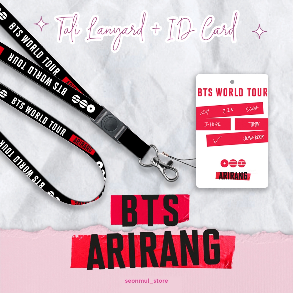 LANYARD + ID CARD BTS WORLD TOUR ARIRANG / LANYARD TALI HP CAHOL BTS BANGTAN SONYEONDAN ARIRANG CONC