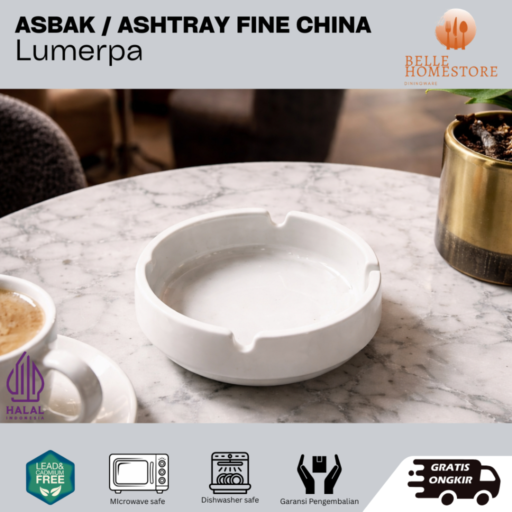TABLEWARE LUMERPA ASHTRAY / ASBAK FINE CHINA PREMIUM Tempat Abu Rokok