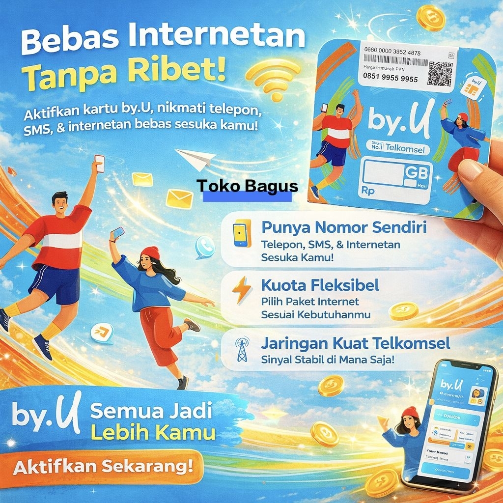 Kartu Perdana  nomor cantik byU 3GB 5G 4G masa aktif selamanya