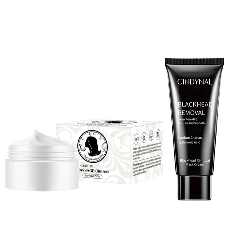 YZKMSKIN - Paket 2in1 - Cindynal Massage Cream Wajah 70g & Black Mask 60g