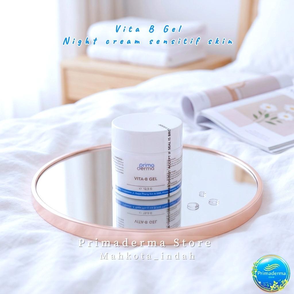 Primaderma Vita B Gel Cream Malam / Vita B Gel Original BPOM - Skincare Moisturizer Wajah Kusam & Be
