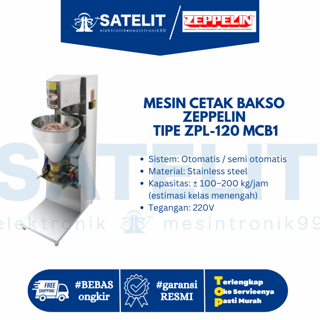MESIN CETAK BAKSO ZEPPELIN  TIPE ZPL-120 MCB1