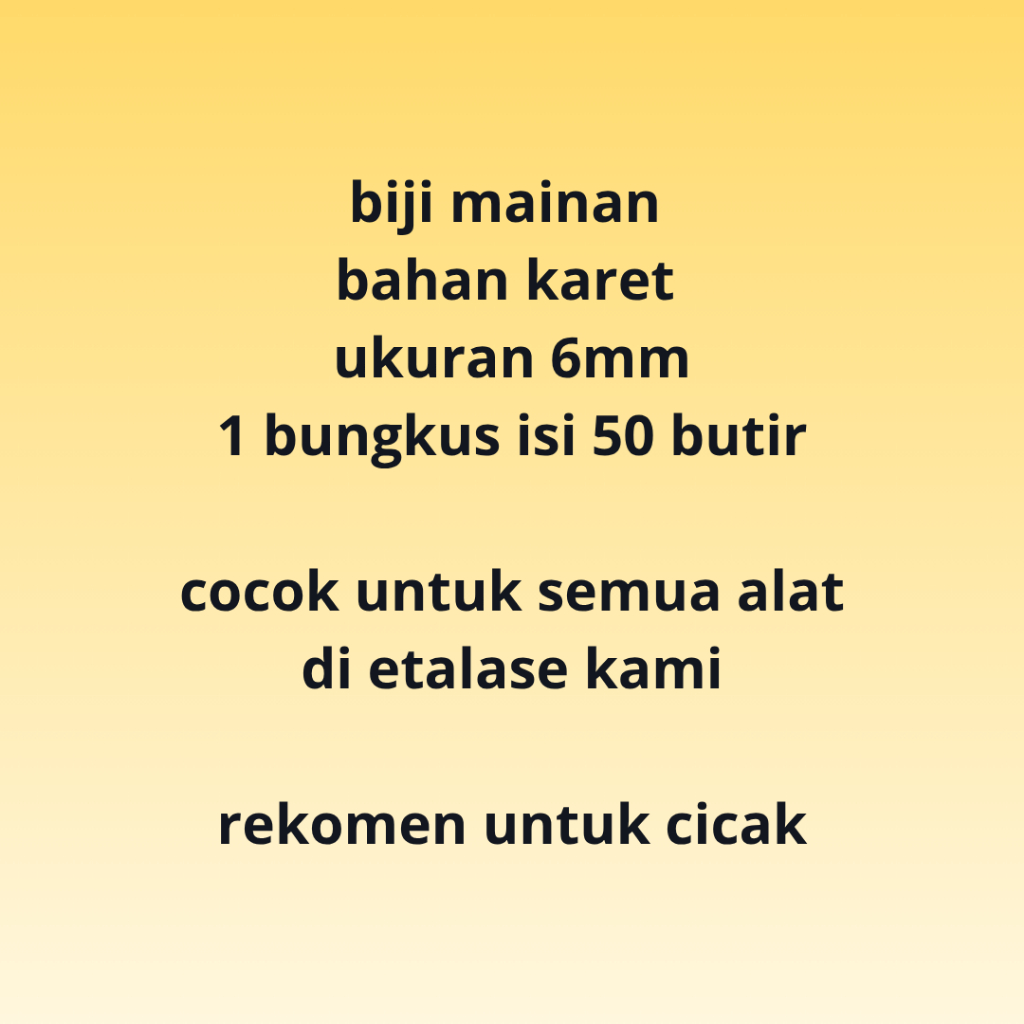 BIJI KARET MAINAN UKURAN 6MM
