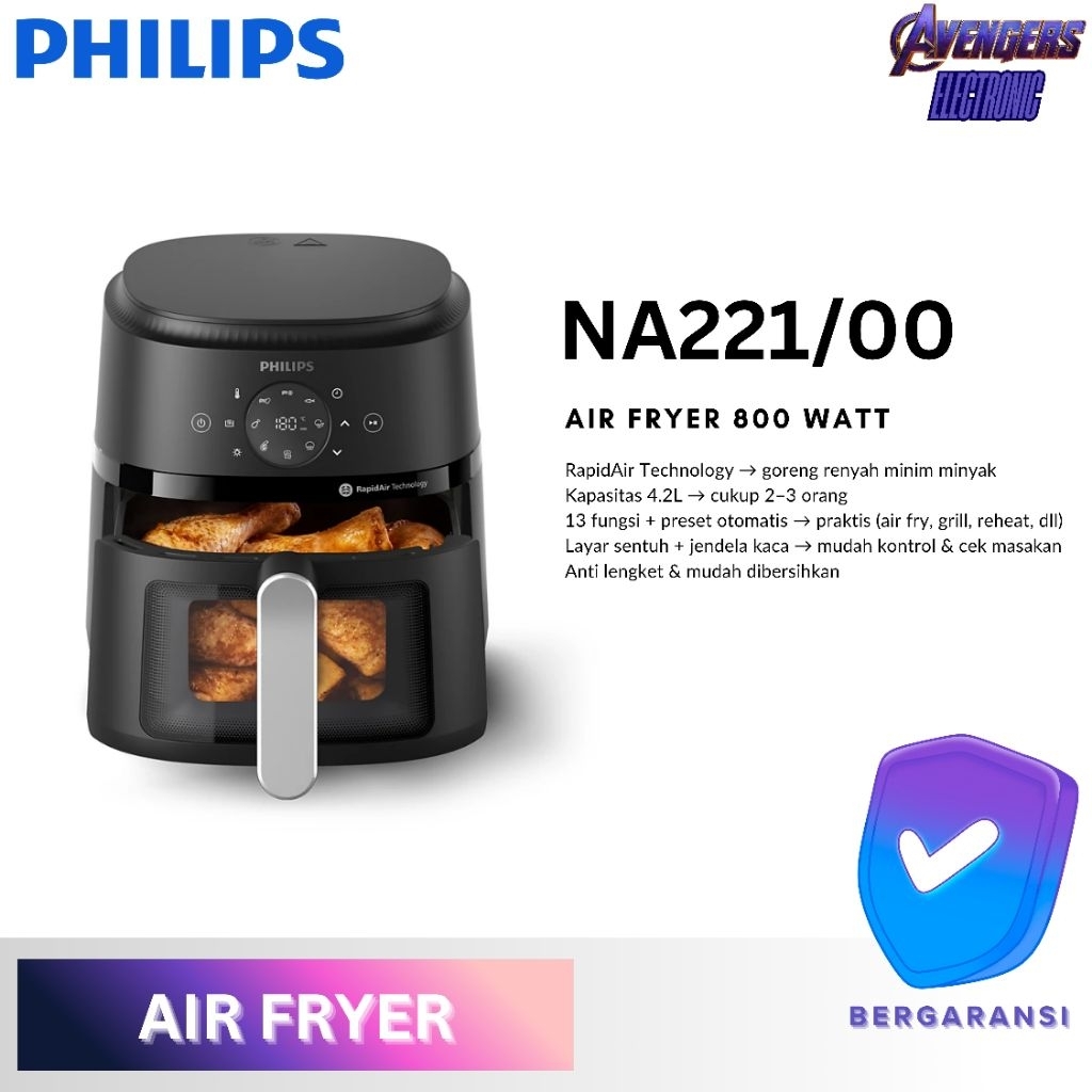 Philips Air Fryer NA221/00 800 Watt / Philips Air Fryer HD9218