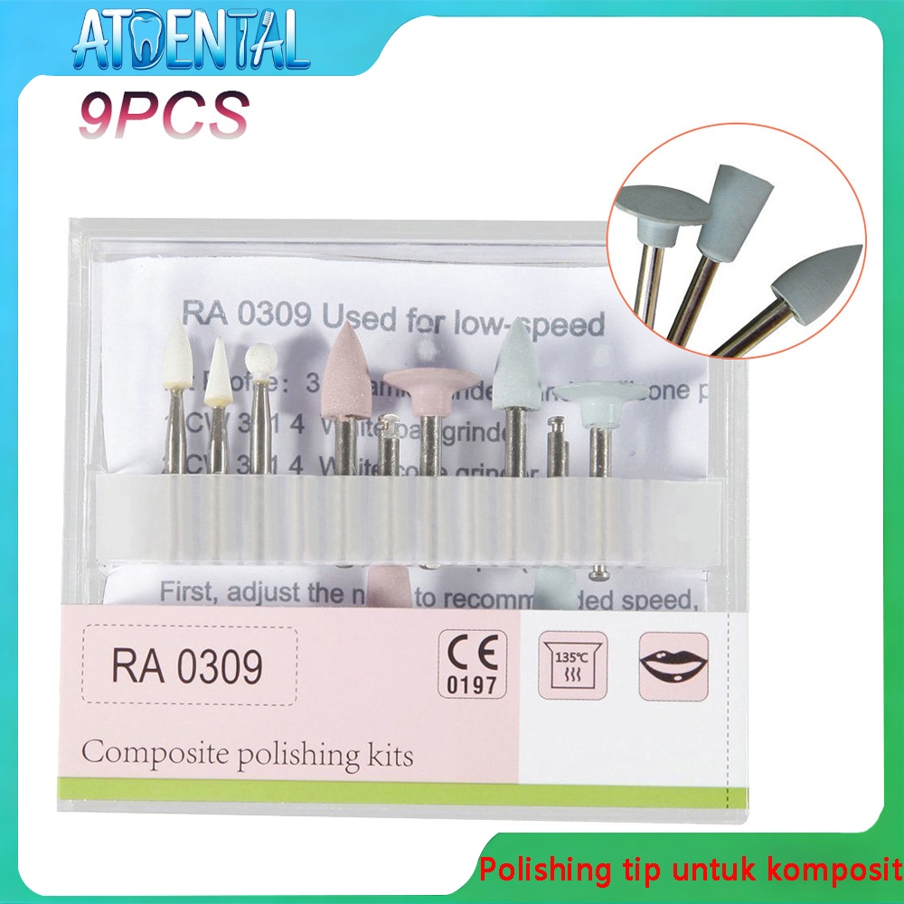 9Pcs/Box Dental Resin Tool Set for Low Speed Handpiece Contra Angle Polishing Dentistry Kit/Polishin