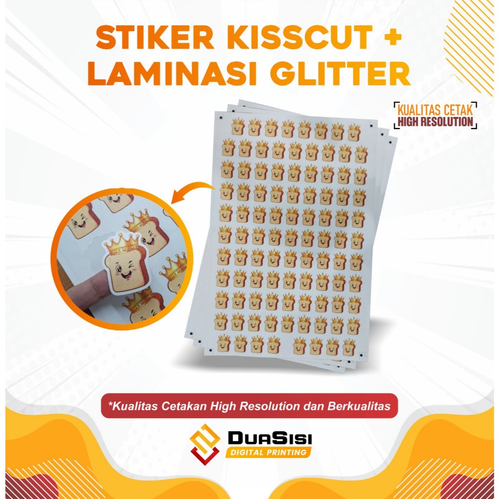 STIKER VYNIL || LAMINASI GLITTER || CUTTING KISSCUT