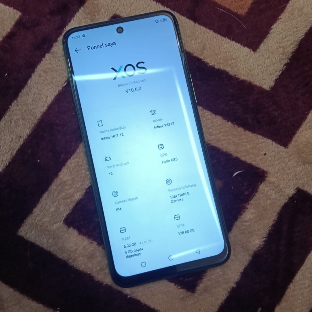 Infinix HOT 12 6/128 Second Murah Bergaransi