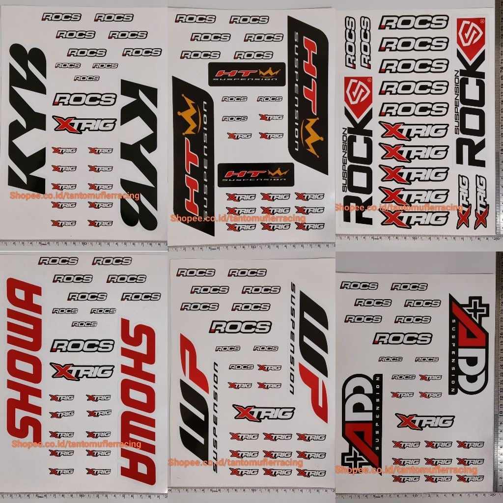 STIKER SHOCK DEPAN STIKER PACK USD REAL JUMP MAX DECAL HT WP SHOWA KYB XTRIG ROCS CRF KLX WR DTX KTM