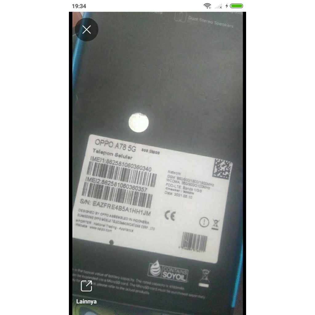 oppo a78 5g minus