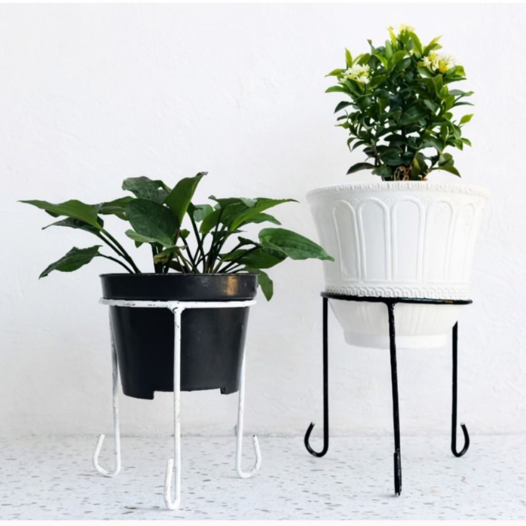Standing Pot Tanaman Minimalis | Pot Bunga Kaki Tinggi Anti Karat