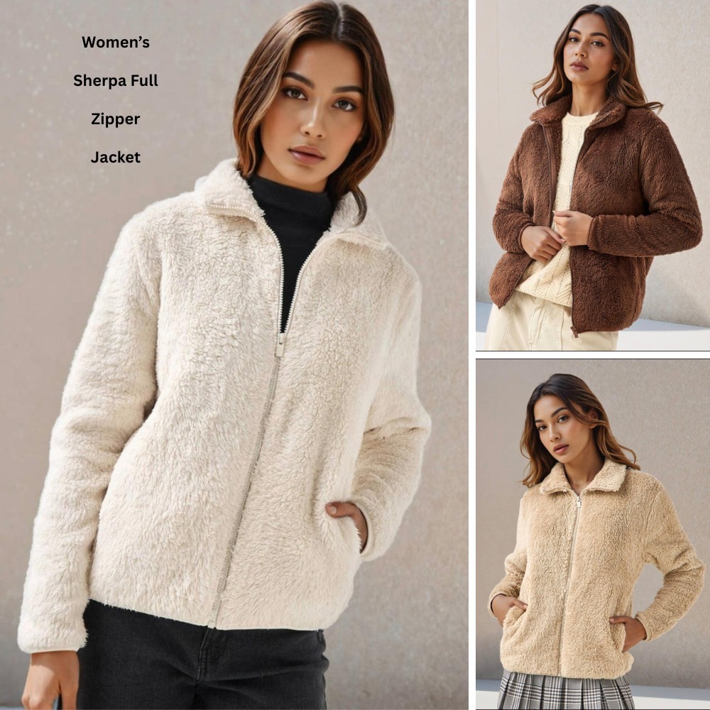Jacket Wanita Soft Fur Warmtech (SPL35 SHERPA FUR JACKET)