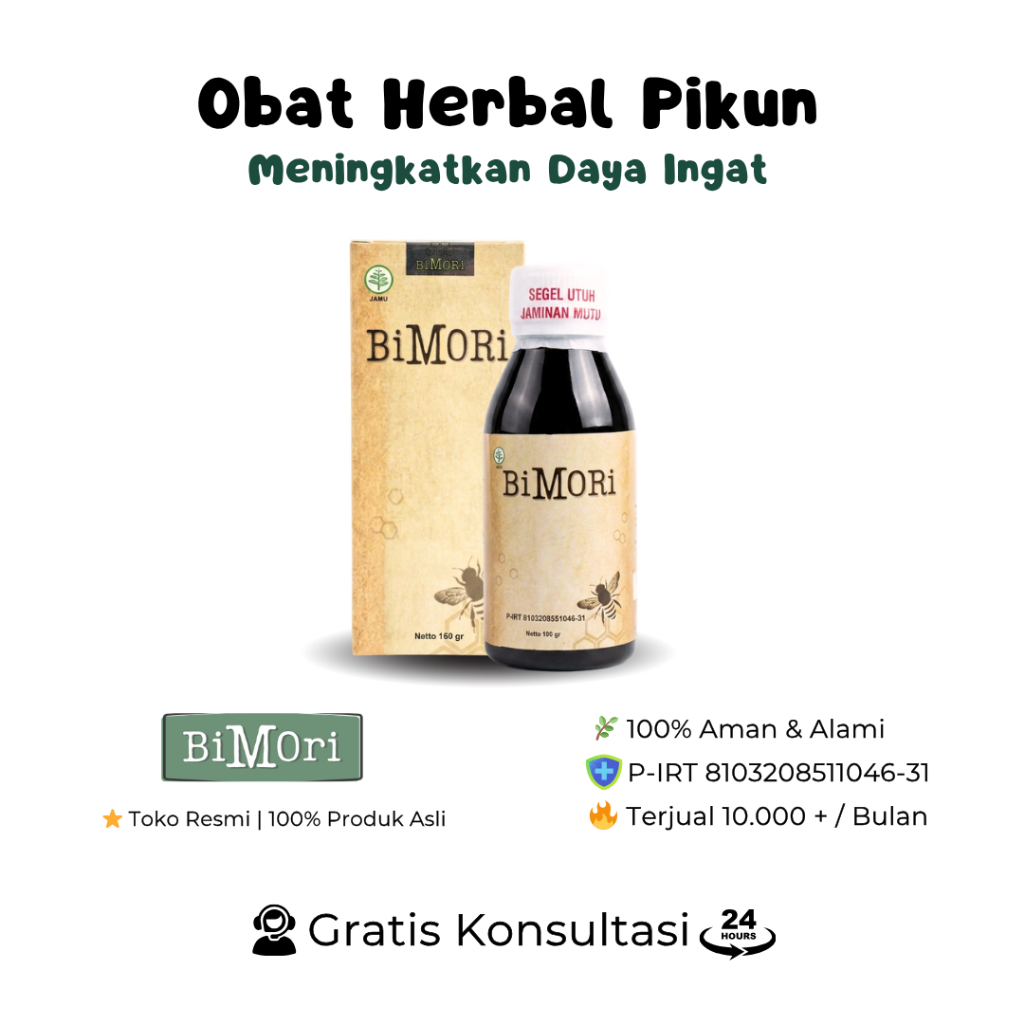 Bimori Herbal Obat Pikun Pelupa Daya Ingat Dewasa Saraf Otak Suplemen Otak Dewasa Demensia Alzheimer