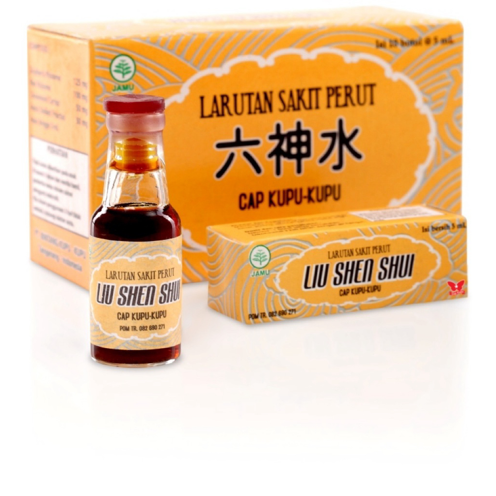 liu shen shui new formula cap kupu kupu sakit perut sakit perut mual muntah diare
