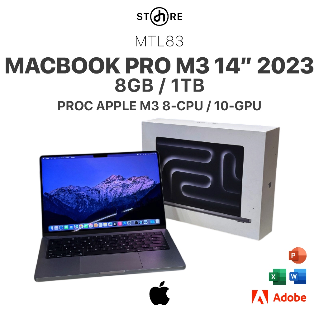 Second , Macbook Pro M3 2023 14" , 8/1TB , Grey , MTL83