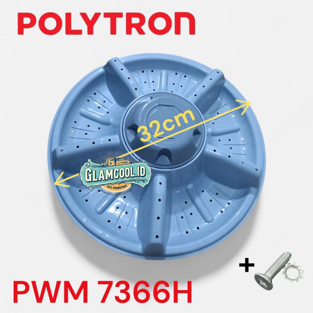 PULSATOR+BAUT MESIN CUCI POLYTRON 2 TABUNG GIGI 10 PWM7366H 32CM