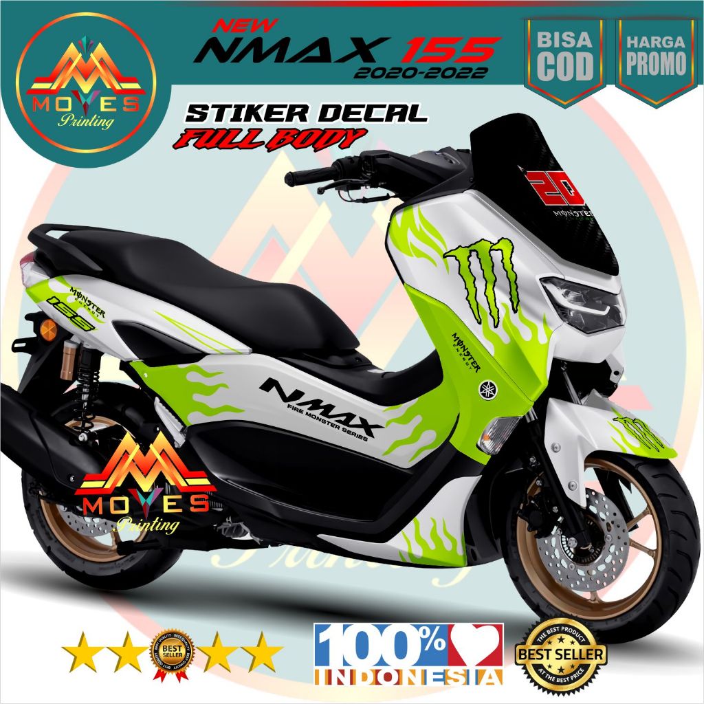 BISA COD Decal Sticker Yamaha Nmax 155 New 2020 2021 2022 Fullbody MONSTER 2 Decal stiker nmax new /