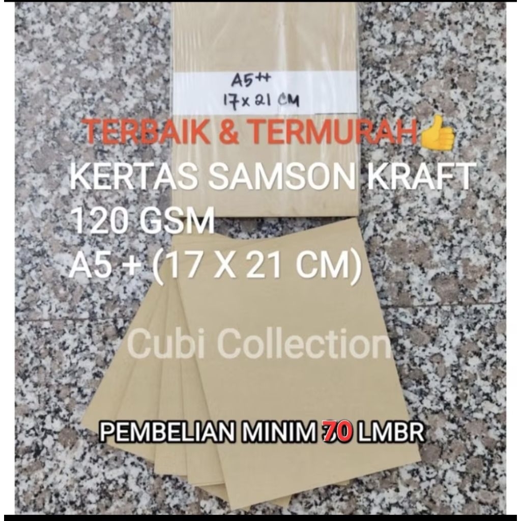 KERTAS SAMSON KRAFT 120 GSM COKLAT A5+ / 17X21 CM TERMURAH