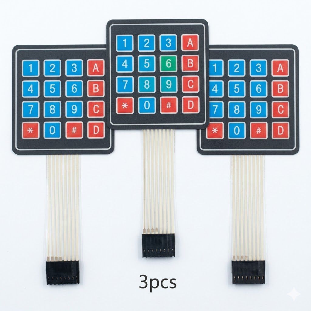 3 Pcs Tombol Keypad Standar Pom Mini Digital Original/Keypad Pom Mini/keypad 4X4 Membrane