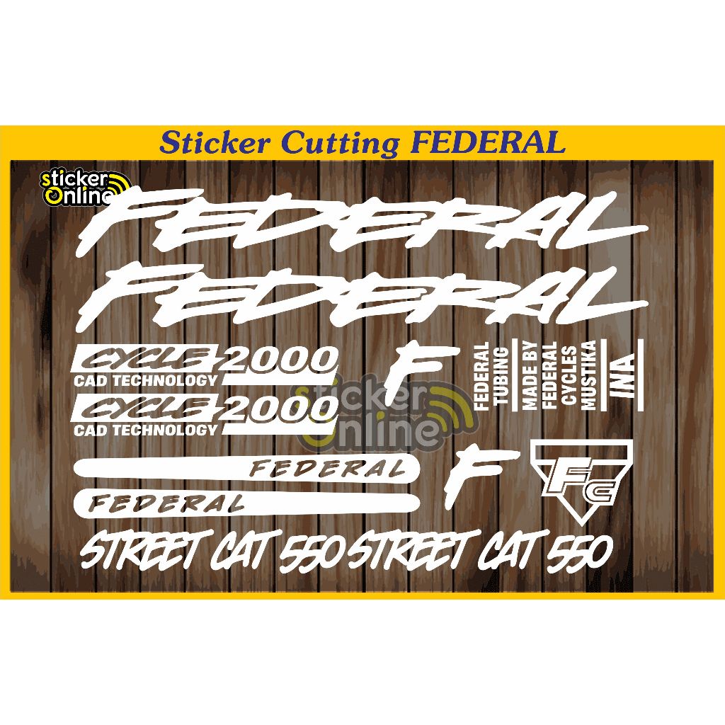 sticker federal street cat 550 cutting sticker sepeda federal