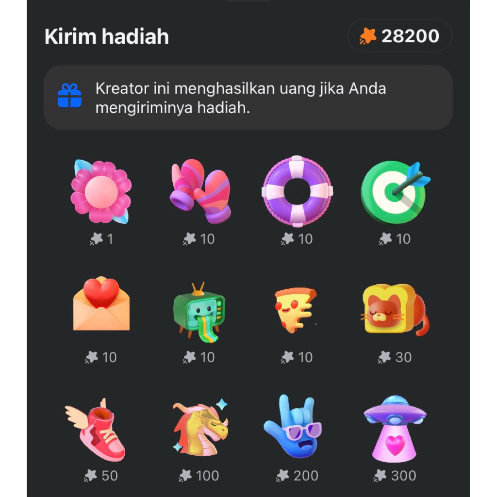 Facebook ber isi bintang