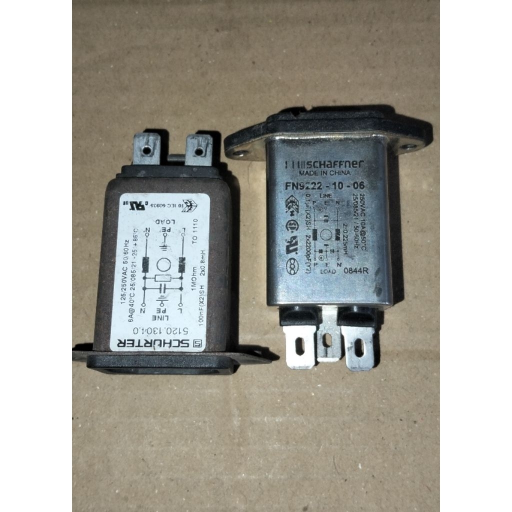 EMI FILTER 115/250V 6A/250V 10A BEKAS ORI