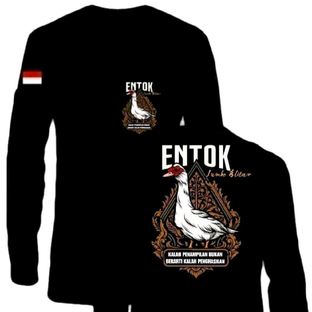 KAOS PANJANG LONGSLEEVE ENTOK JUMBO BLITAR BINGKAI COKLAT