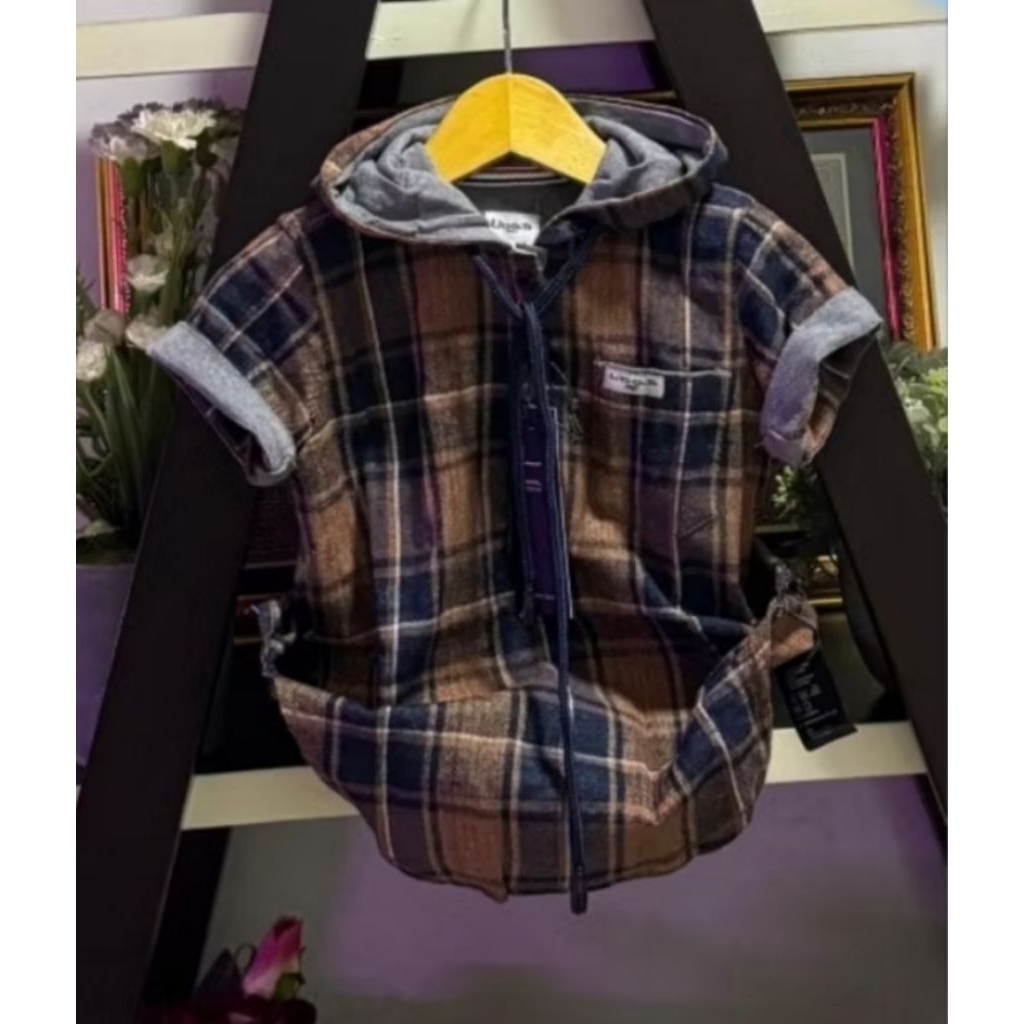 Kemeja Kurta Hoodie Flanel Anak Premium Libas 1-2 tahun