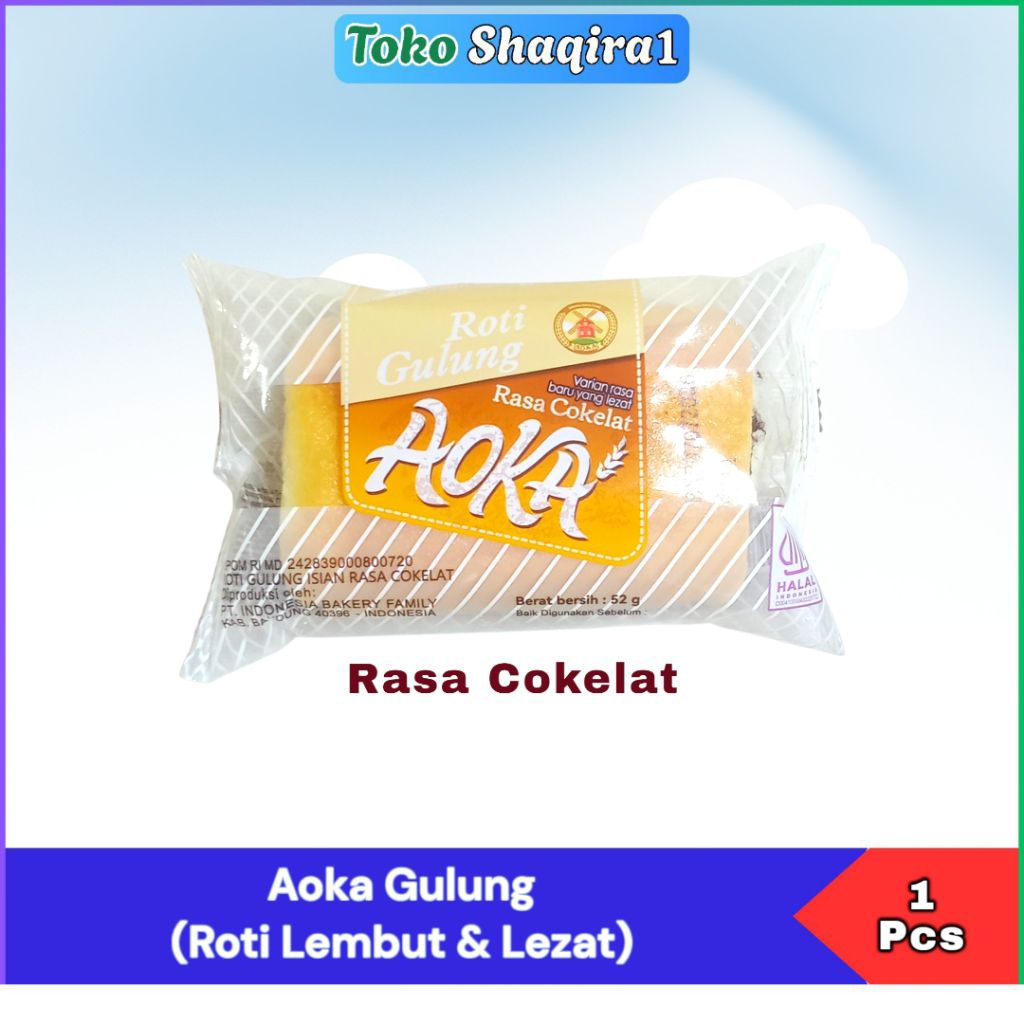 Aoka Gulung roti lembut rasa cokelat | pandan | kelapa