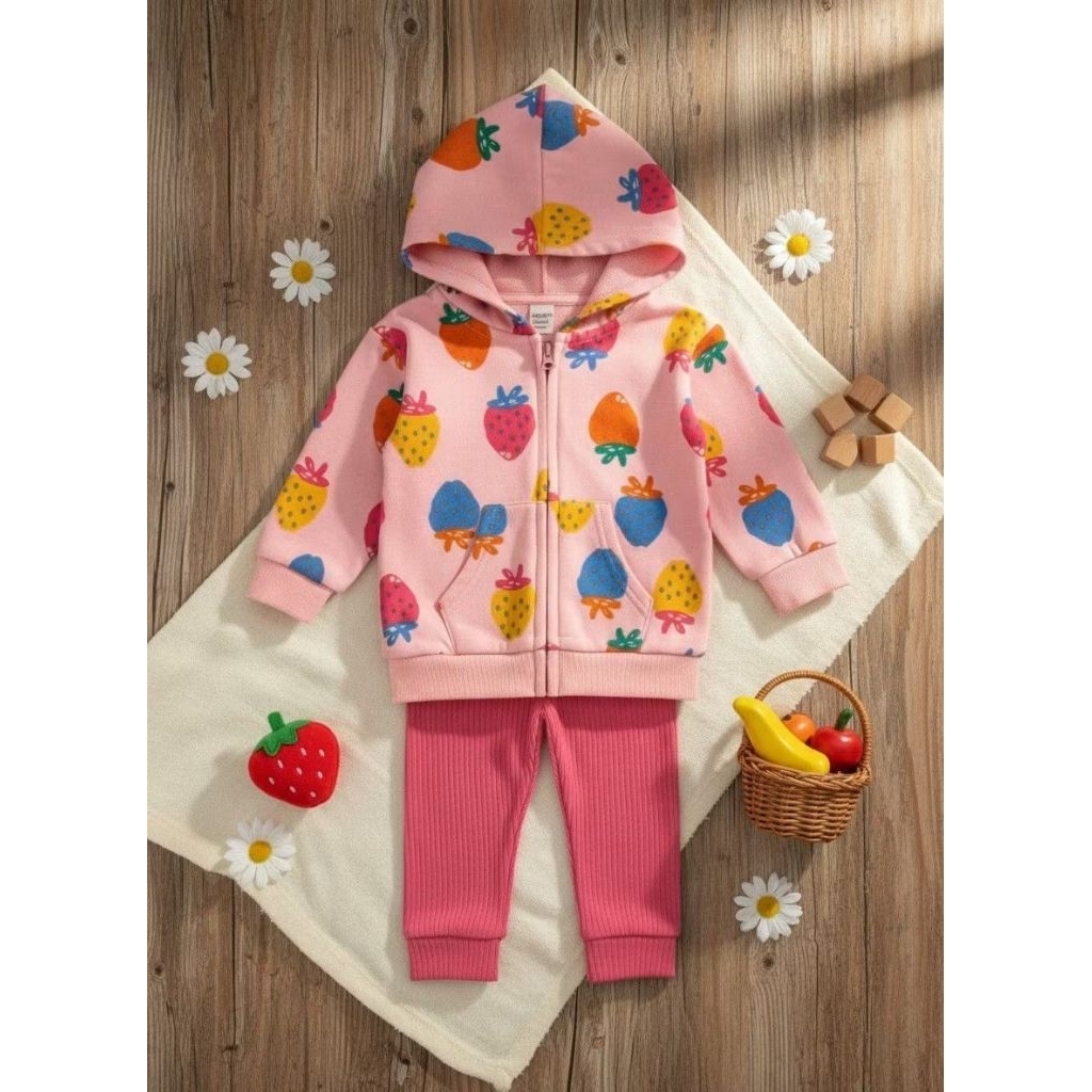 Setelan jaket george anak cewek 3-24m