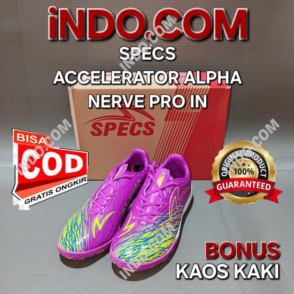 SEPATU FUTSAL SPECS ALPHA NERVE PRO IN ORIGINAL BONUS KAOS KAKI