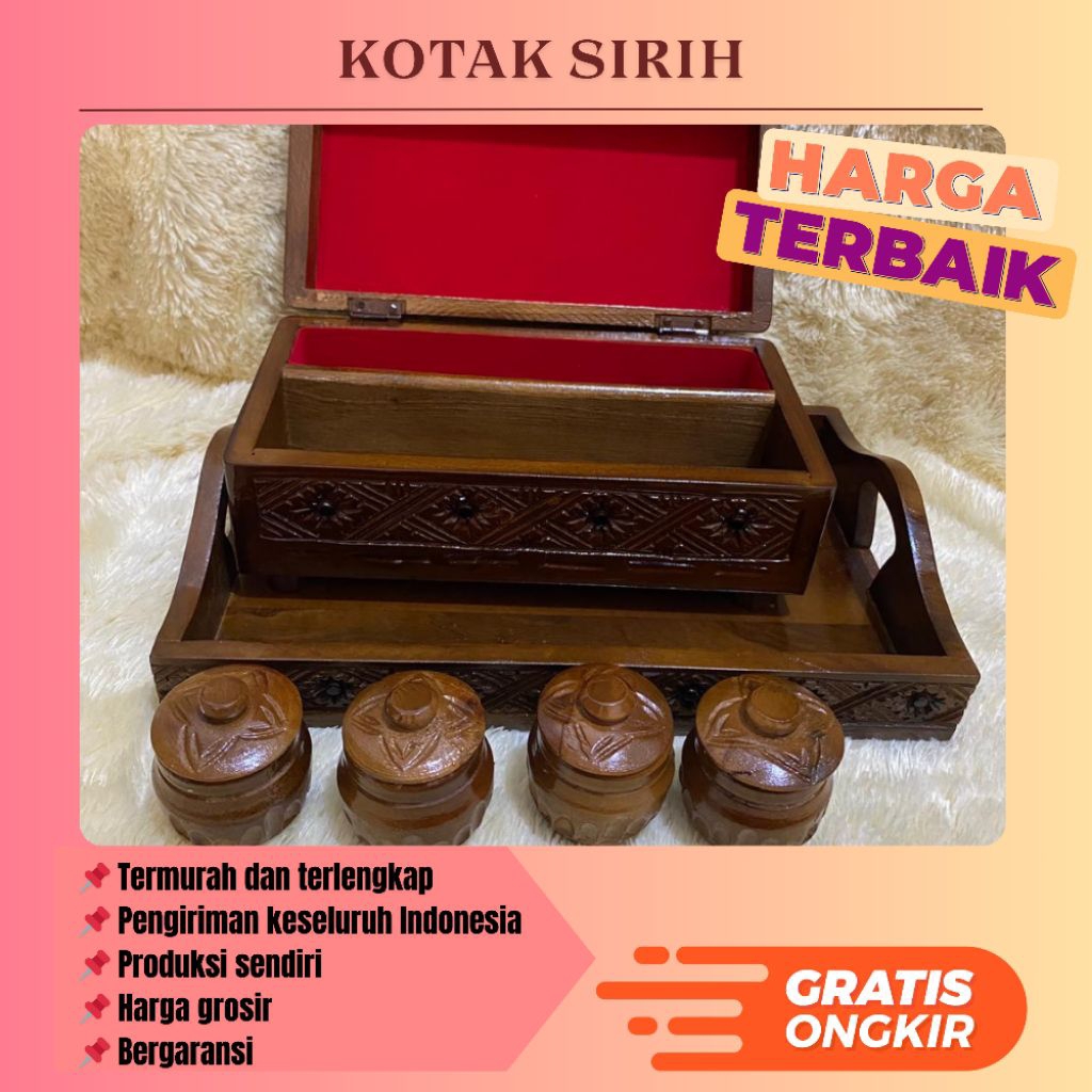 KOTAK SIRIH | KOTAK KAYU BOX HANTARAN TEPAK SIRIH