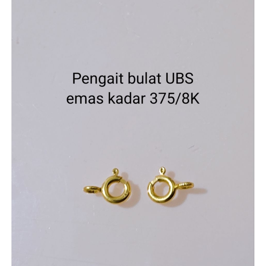 Pengait emas kalung gelang bulat U B S kadar 375/8K
