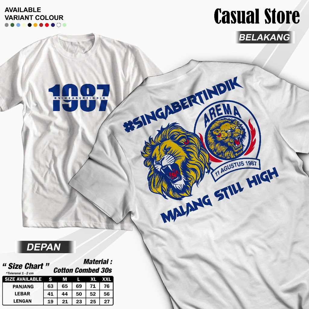 KAOS AREMA MALANG FOOTBALL / Kaos Ultras / Kaos Casual By store Casual