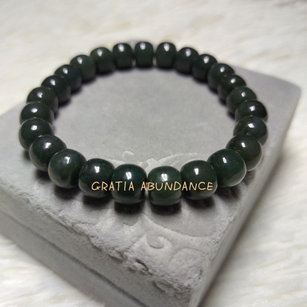 Gelang giok Blue Water Jade BWJ Burma Hetian asli natural alami