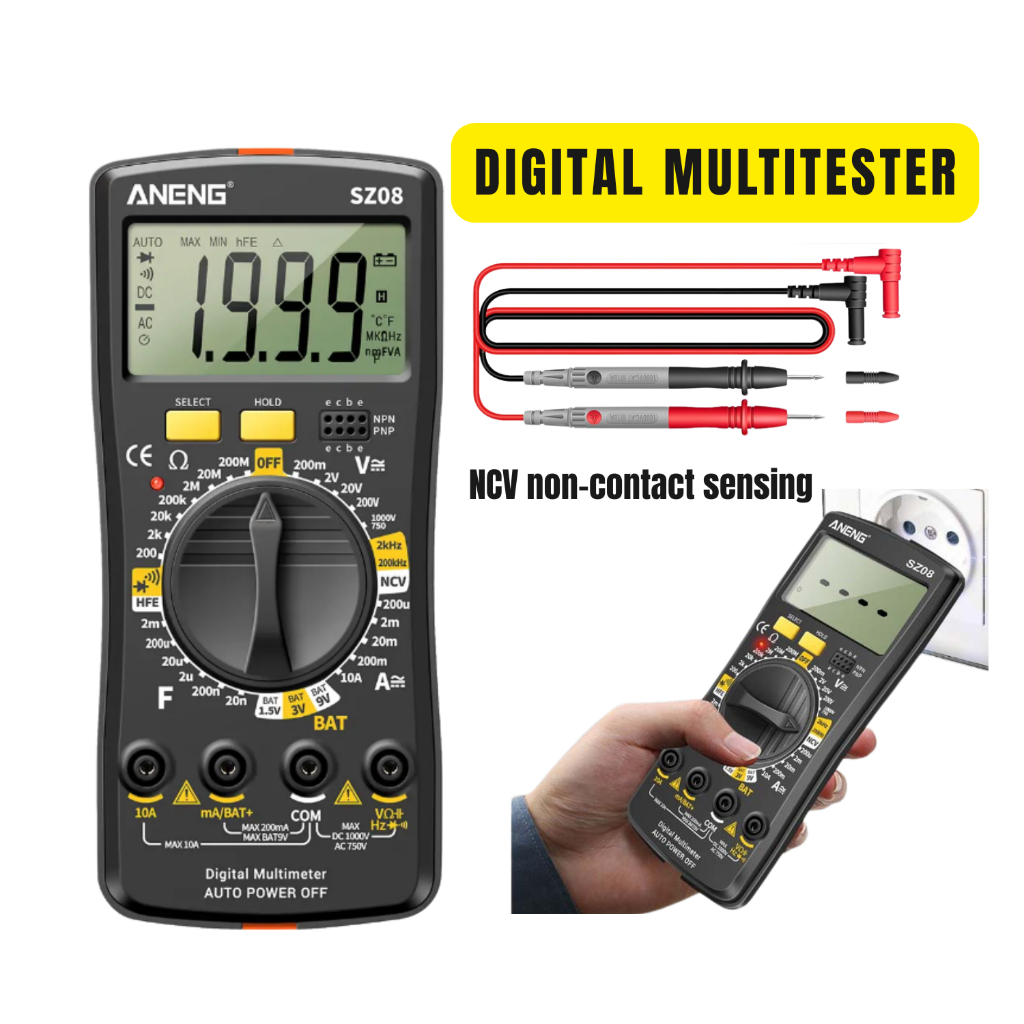 Multimeter Digital Multitester ada NCV- ANENG SZ08 - Avometer AC DC Smart