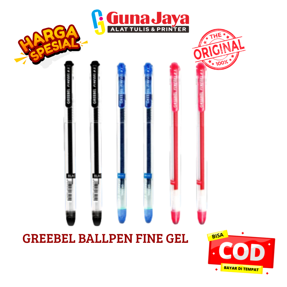 GREEBEL BALLPEN FINE GEL- Ballpen Gel Ballpoint Bolpen Bolpoin Pena Gel (12PCS)