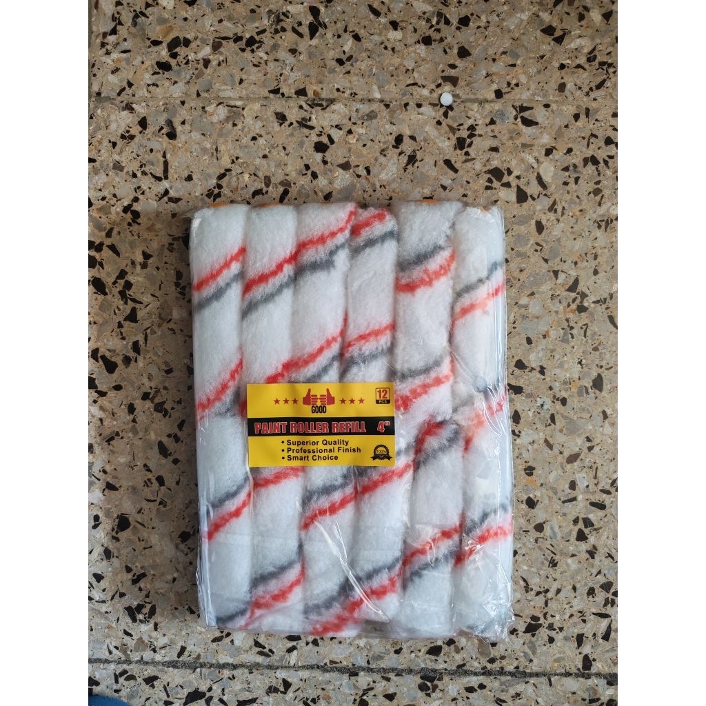 reffil bulu kuas roll cat kecil 4 inch PER PACK 12 PC