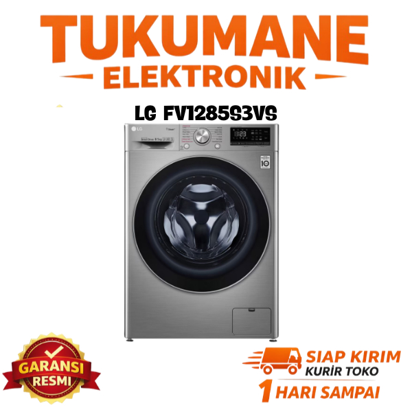 LG FV1285S3VS Mesin Cuci Front Loading 8.5Kg V1285S3VS LGFV1285S3VS FV1285